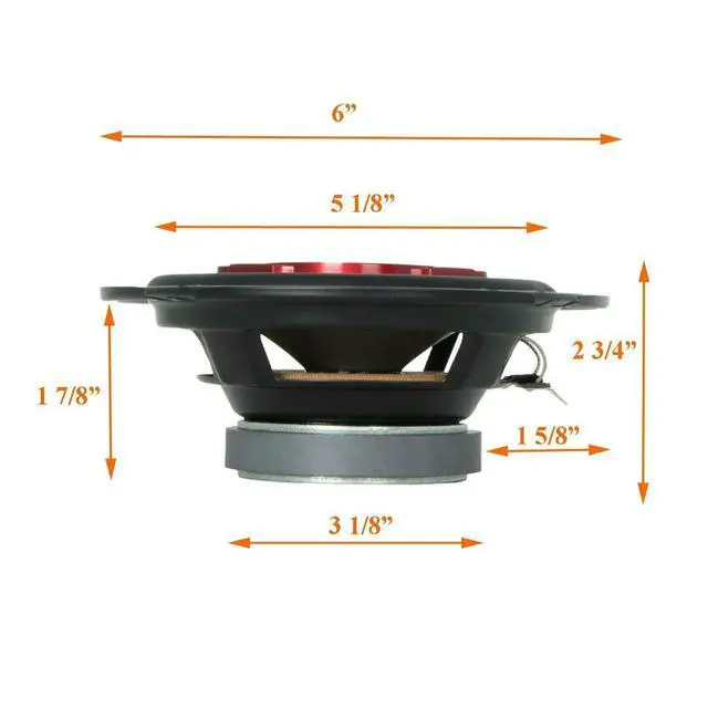 Alt view image 7 of 7 - 4X Soundxtreme ST-603 6-Inch 3-Way 350 Watts Maximum Power Coaxial Car Audio Speakers with PEI Dome Tweeter 4 Ohms Impedance, 89 dB Sensitivity, Frequency 65 Hz - 20kHz