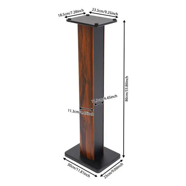 Alt view image 2 of 7 - 34" Floor Standing Speaker Stands Pair, Speaker Stands for Small Bookshelf Speakers & Satellite Speakers with 4 Cable Ties, Holds up to 66lbs, 2 Pack Universal Speaker Floor Stands