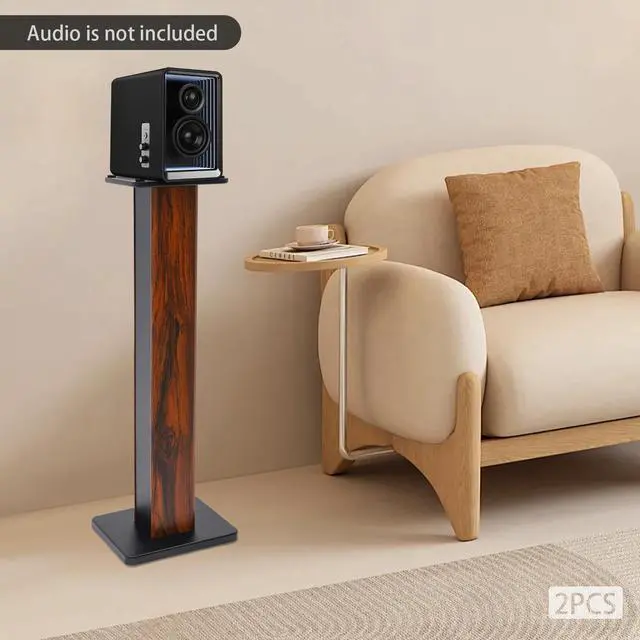 Alt view image 5 of 7 - 34" Floor Standing Speaker Stands Pair, Speaker Stands for Small Bookshelf Speakers & Satellite Speakers with 4 Cable Ties, Holds up to 66lbs, 2 Pack Universal Speaker Floor Stands