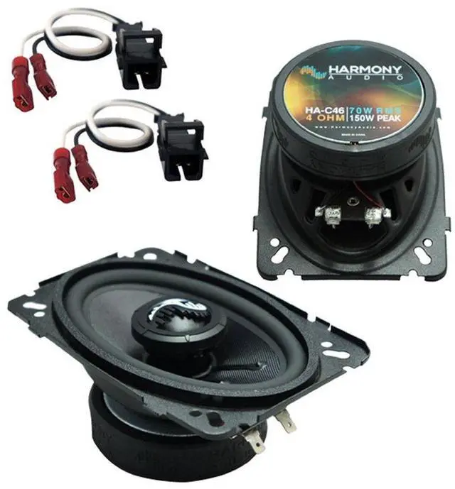 Main image of Fits GMC Sonoma 1998-2004 Front Dash 4x6 Premium Speakers | Carbon-series build, clear detailed sound, direct factory-size mount, ideal 2002 model year upgrade, sold as a pair