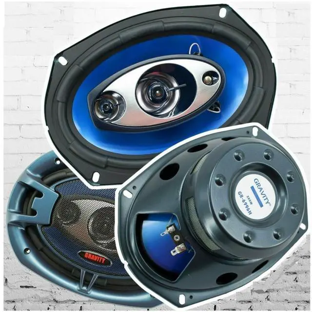Main image of Pair of 6x9 inch 4-Way 380 Watts Maximum Power Handling Coaxial Car Audio Speakers CEA Rated - 6996H Frequency Response: 30Hz - 22kHz & 4 Ohms Impedance