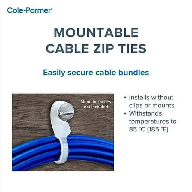 Alt view image 6 of 6 - 40 Pound Nylon Mountable Cable Zip Ties, 6.0 (in) L, Black: 100/CS