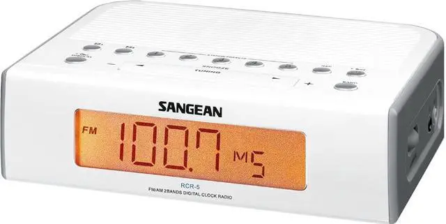 Alt view image 2 of 5 - RCR-5 Compact AM/FM Digital Tuning Clock Radio, White, 10 Memory Preset Stations (5 FM, 5 AM), Adjustable Backlit LCD Display, Digital Tuning, Adjustable Tuning Step, Dual Alarm Timer