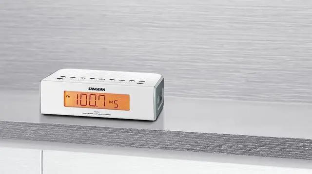 Alt view image 4 of 5 - RCR-5 Compact AM/FM Digital Tuning Clock Radio, White, 10 Memory Preset Stations (5 FM, 5 AM), Adjustable Backlit LCD Display, Digital Tuning, Adjustable Tuning Step, Dual Alarm Timer
