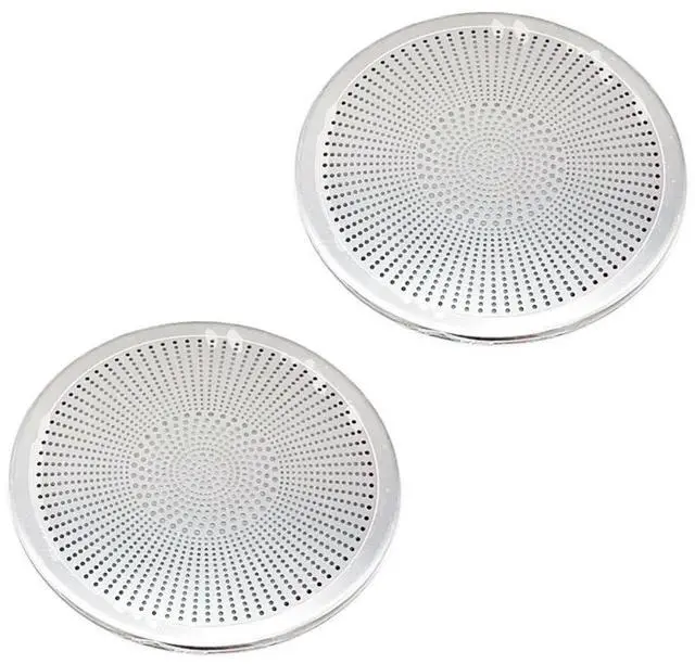 Main image of Interior Matte Silver Rear Door Speaker Round Cover Mesh Grille Designed for Model Y