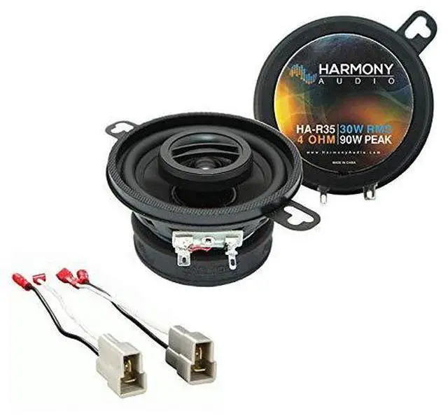 Main image of Fits VW Rabbit 1980-1984 3.5" 90W Speaker Replacement Package | Volkswagen upgrade kit connects factory wiring harness no-cut, restores clear sound, easy classic car install, 3.5 inch size