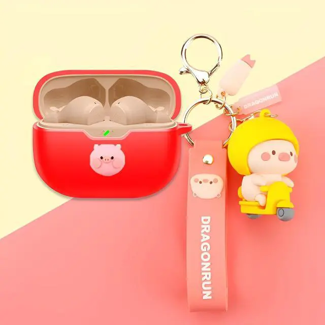 Alt view image 2 of 4 - Case Compatible with JBL Vibe Beam/Vibe 200TWS, Silicone Anime Astronaut Portable Shock Compatible with JBL Vibe Beam Earbuds Case with Pendant for Man, 3C-JT-070089-VB-RED