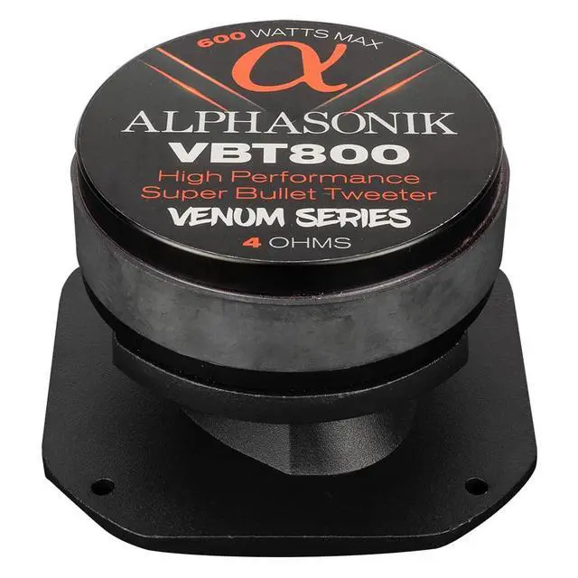 Alt view image 4 of 5 - VBT800 VENUM PRO Series 4" High Performance Super Bullet Tweeter for Car Audio 600 Watts MAX 150 Watts RMS 1.5" Voice Coil, Ferrite Magnet, Cast Frame, Billet Aluminum Phase Plug, 4-Ohm