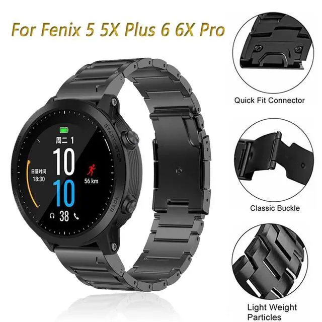 Alt view image 6 of 7 - Stainless Steel Wrist Band Strap for Garmin Fenix 6X 6S 6 5X 5 5S Plus 3HR 935 945 Easyfit Quick Release Metal Watch Wrist Band (Color: Rose Gold, Size: 20mm Fenix 5S 6S Pro)