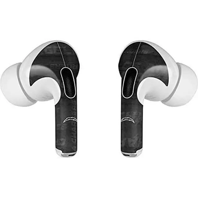 Alt view image 3 of 4 - Decal Audio Skin Compatible with Apple AirPods Pro - Officially Licensed NFL Los Angeles Chargers Black & White Design