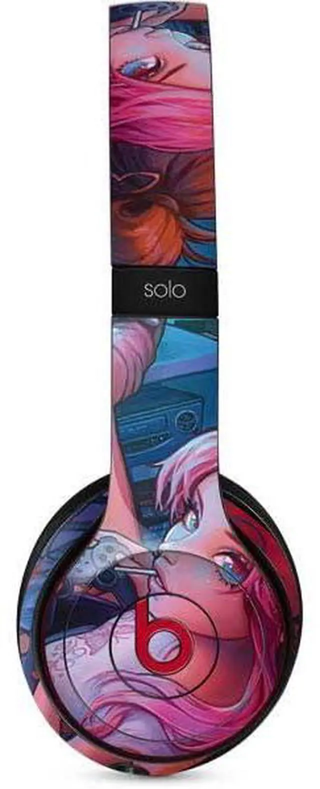 Main image of Decal Audio Skin Compatible with Beats Solo 3 Wireless - Officially Licensed Pink Hair Anime Gamer Girl by Ivy Dolamore Design
