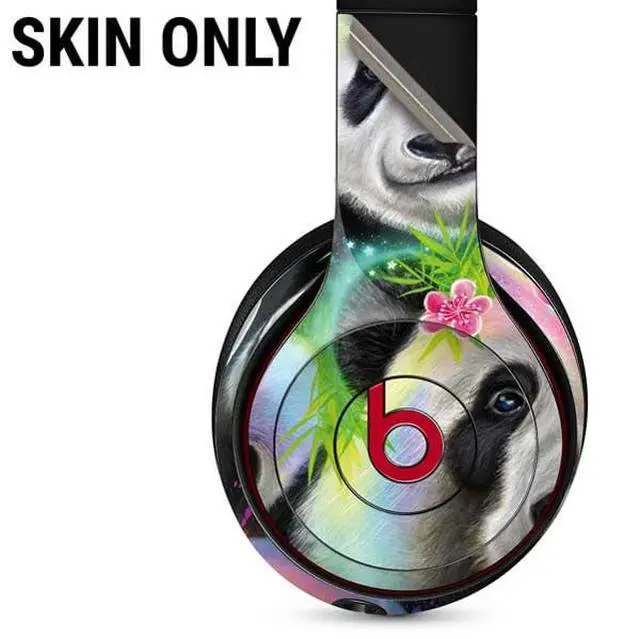 Alt view image 2 of 3 - Decal Audio Skin Compatible with Beats Solo 3 Wireless - Officially Licensed Rainbow Pandas with Butterflies by Sheena Pike Design