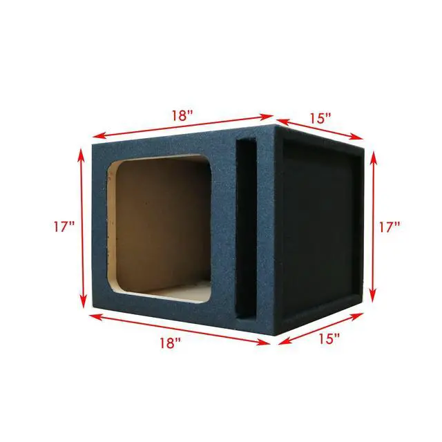 Alt view image 2 of 7 - Single 12" Ported Vented Square Box Subwoofer Enclosure MDF Wood - CA-12PSK - Compatible Fit with L7 L5 Kicker Subwoofer