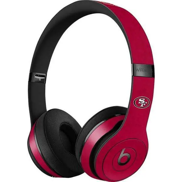 Alt view image 3 of 3 - Decal Audio Skin Compatible with Beats Solo 3 Wireless - Officially Licensed NFL San Francisco 49ers Distressed Design
