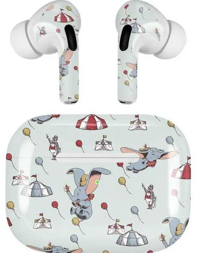 Main image of Decal Audio Skin Compatible with Apple AirPods Pro - Officially Licensed Disney Dumbo Vintage Pattern Design