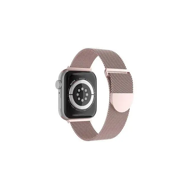 Alt view image 2 of 3 - Metal Mesh Magnetic Wristband for Apple Watch, Rose Pink, 38/40/41mm (KY06-RPNK38)