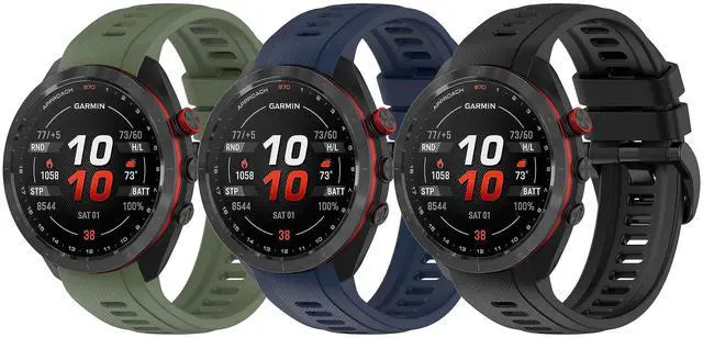Main image of 3 Pack Silicone Bands for Garmin Approach S70 42mm 47mm, Soft Sport Waterproof Strap Replacement Wristband for Approach S70 Smartwatch Women Men