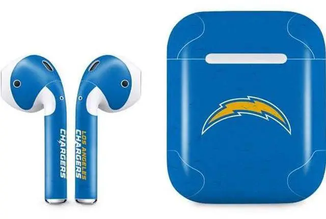 Main image of Decal Audio Skin Compatible with Apple AirPods - Officially Licensed NFL Los Angeles Chargers - Alternate Distressed Design
