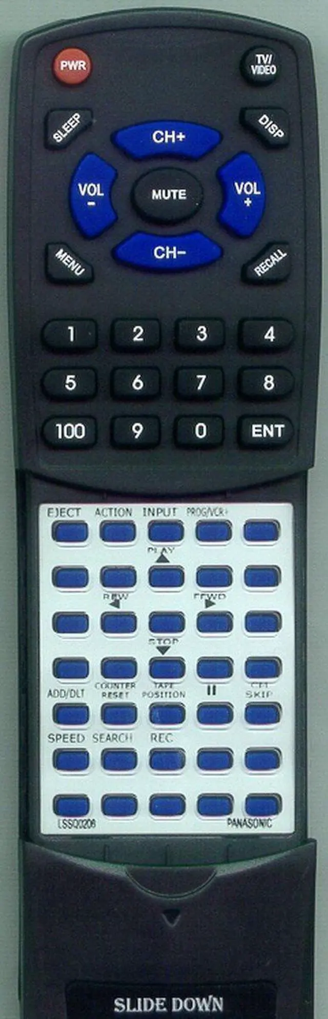 Main image of Replacement Remote Control for PANASONIC PVV4030S, PVV4020, LSSQ0206