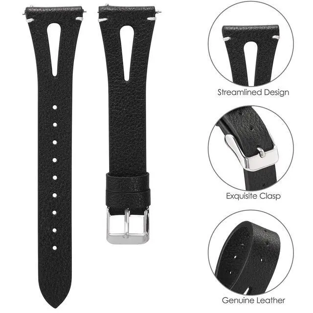 Alt view image 4 of 7 - Compatible with Dyurwa P97 Smart Watch Band, Slim Vintage Leather Strap Replacement Compatible for Soudorv P97, Dyurwa P97 Smart Watch