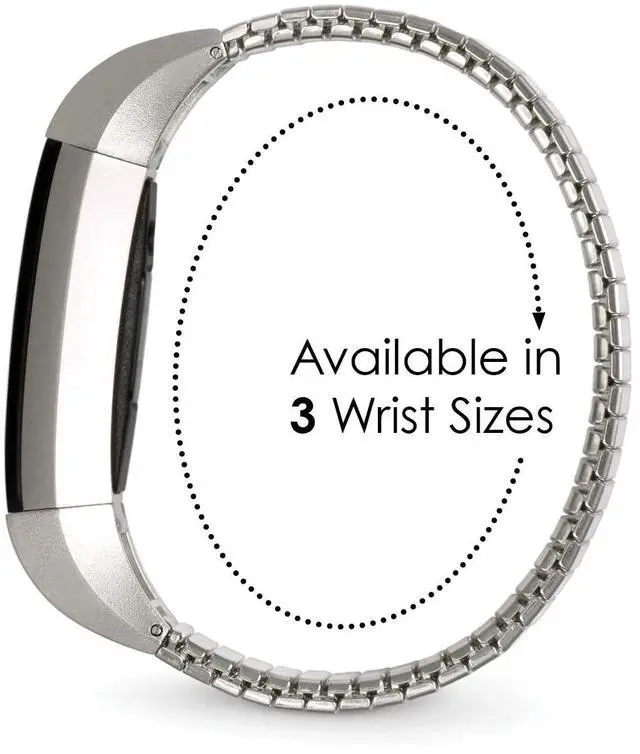 Alt view image 3 of 5 - Twist-O-Flex Metal Expansion Stainless Steel Stretch Band Replacement for The Fitbit Alta and Alta HR in Brushed Silver and Black by