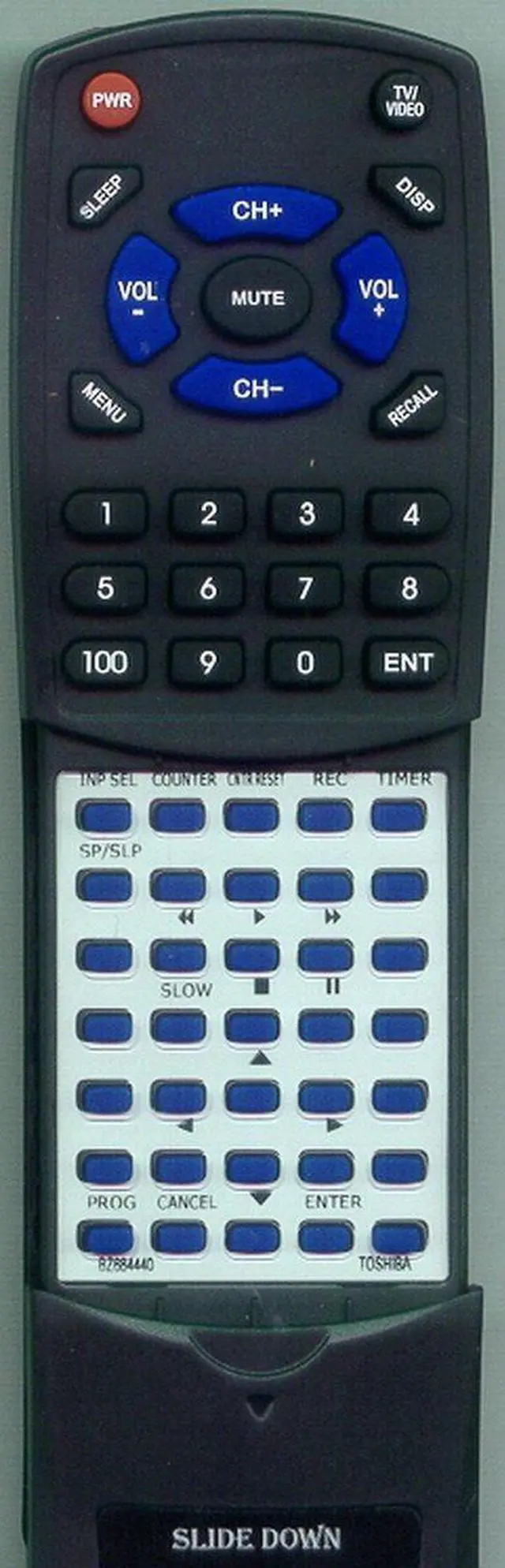 Main image of Replacement Remote Control for Toshiba M264, M455, VC454, M454, BZ684440, M265