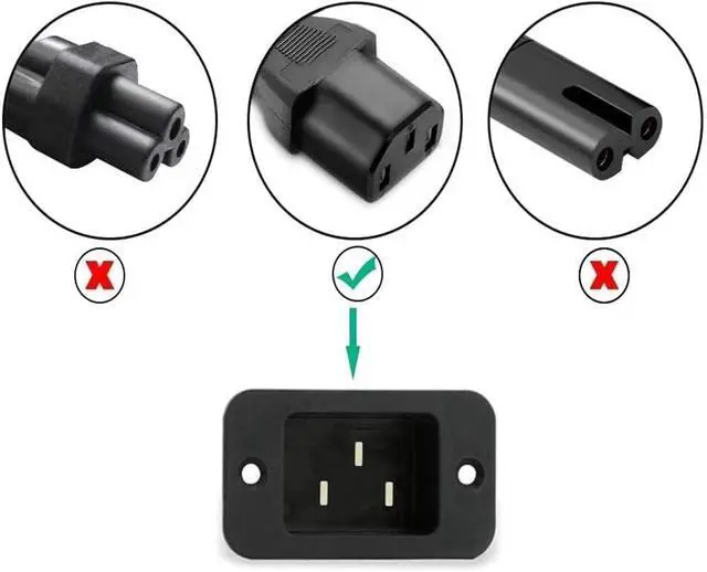 Alt view image 6 of 6 - 3 Prong Power Cord Compatible with Fortinet FortiSwitch-124F 124G 124F-FPOE 124E-FPOE 108F-POE 148F-POE 148E-POE 248E-POE 448E-FPOE 224E-POE Ethernet Switch Repalcement Power Charger Cable