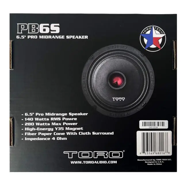 Alt view image 3 of 6 - TECH PB6S 6.5 8 Ohm Mid-Bass Pro Audio Component Speaker 250 W RMS High-Temp Voice Coil, Heavy Steel Basket Pro Sound Mid-Bass Driver