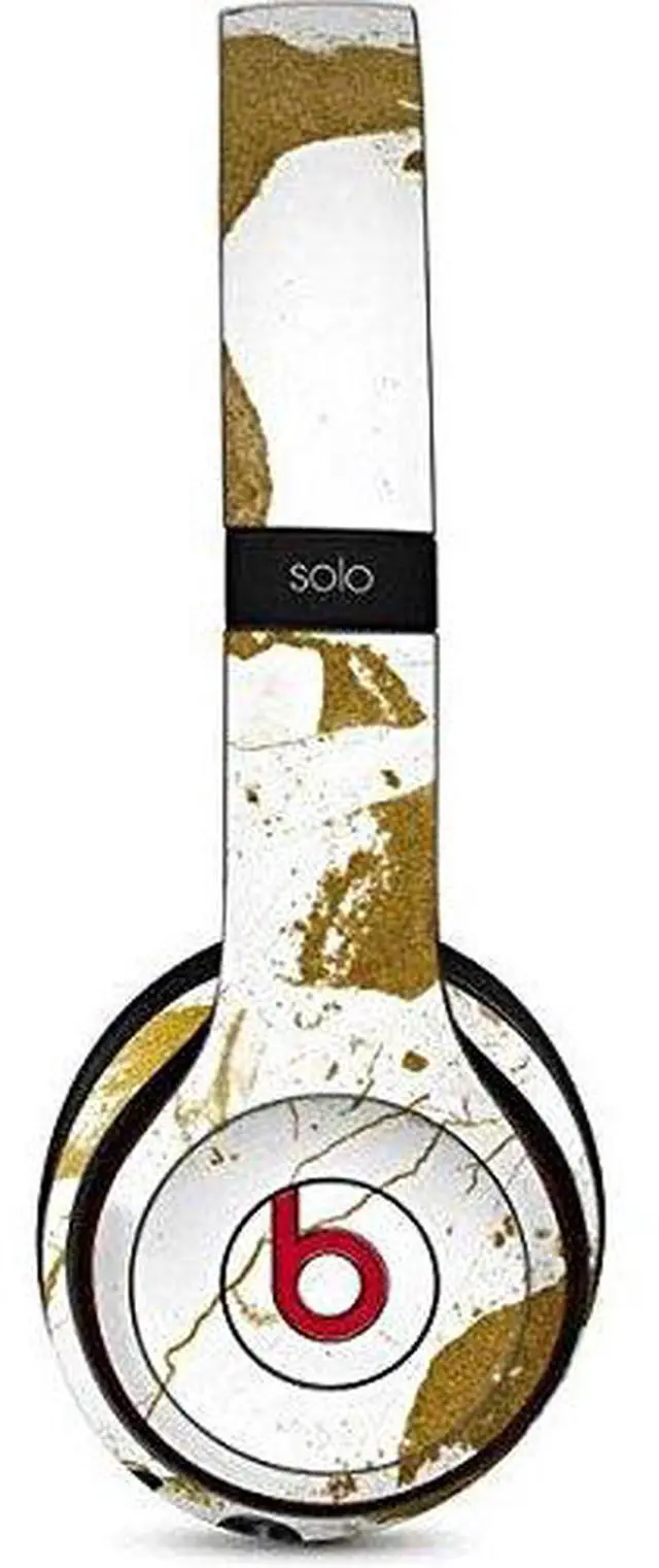 Main image of Decal Audio Skin Compatible with Beats Solo 3 Wireless - White Scattered Marble Design