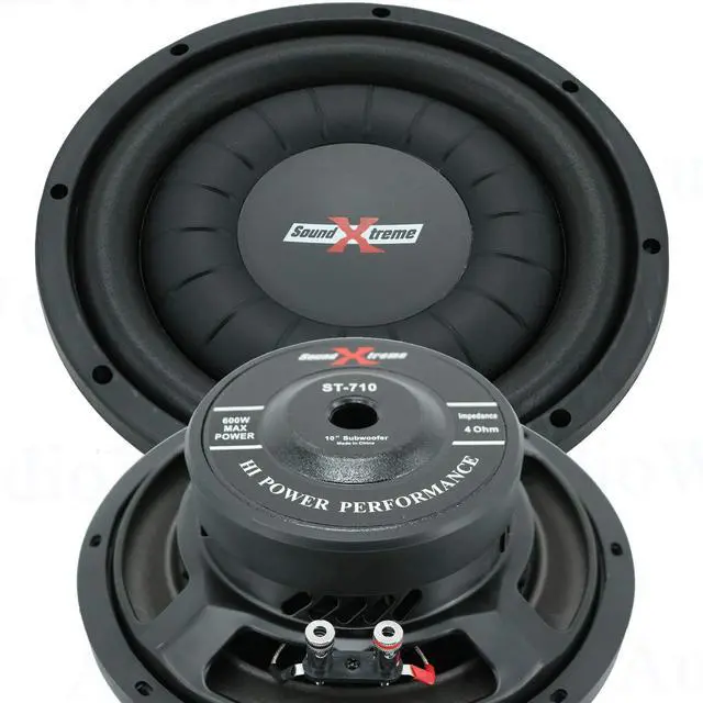 Main image of 1x SoundXtreme ST-710 10 Inch Sub 600 Watts Max Power Car Audio Shallow-Mount Ultra Slim 10" Truck Competition Subwoofer Single 4 Ohms Voice Coil Speaker System