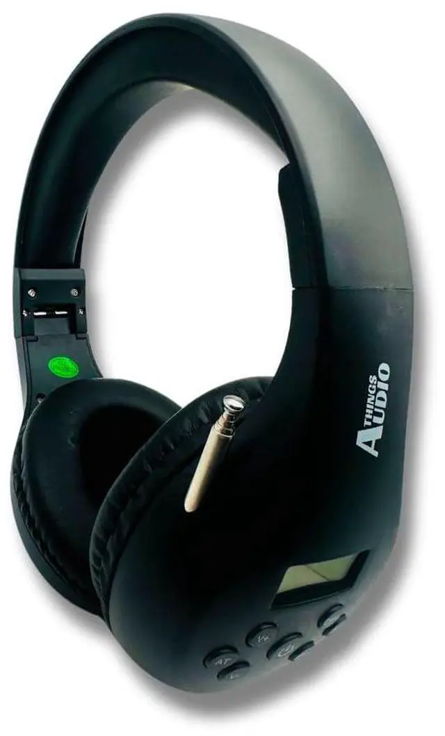 Main image of FM Radio Headphones Adjustable with Pull-Out Antenna, Black | Portable Personal Radio, For Walking Jogging Relaxing, Battery Powered, 2 AA Batteries Not Included