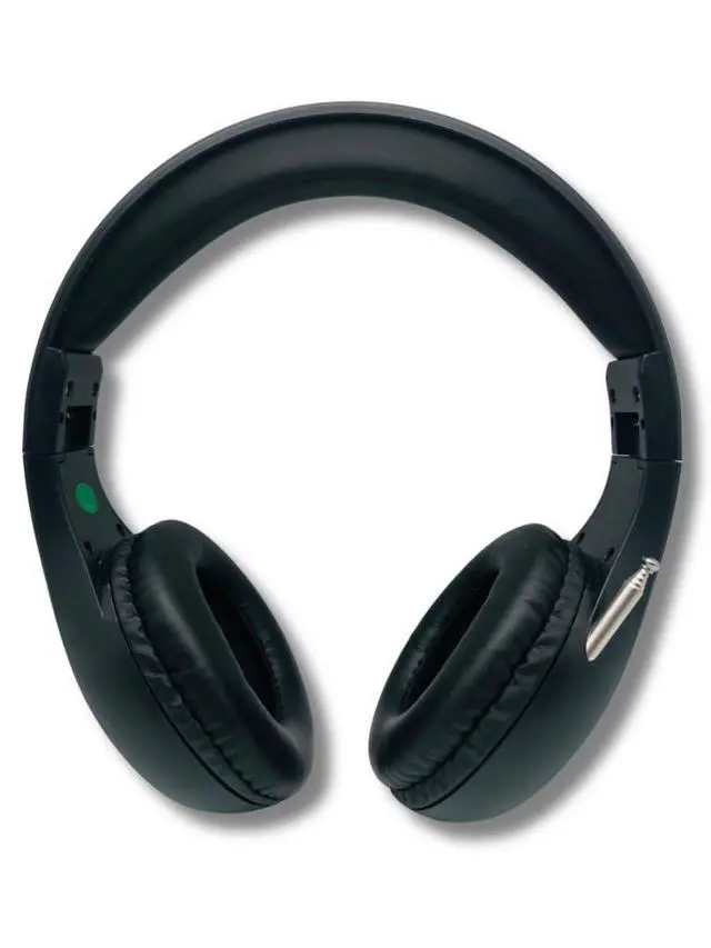 Alt view image 4 of 7 - FM Radio Headphones Adjustable with Pull-Out Antenna, Black | Portable Personal Radio, For Walking Jogging Relaxing, Battery Powered, 2 AA Batteries Not Included
