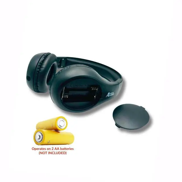 Alt view image 5 of 7 - FM Radio Headphones Adjustable with Pull-Out Antenna, Black | Portable Personal Radio, For Walking Jogging Relaxing, Battery Powered, 2 AA Batteries Not Included