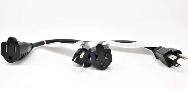 Alt view image 2 of 5 - Inc. 1 Feet Heavy Duty AC Power Extension Cord Ul Approved/ 2-Pack/Black (M05-113EPR-2P)