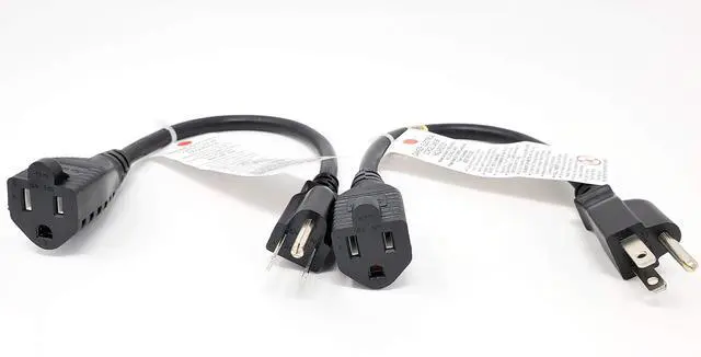 Alt view image 3 of 5 - Inc. 1 Feet Heavy Duty AC Power Extension Cord Ul Approved/ 2-Pack/Black (M05-113EPR-2P)