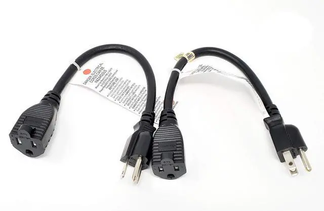 Main image of Inc. 1 Feet Heavy Duty AC Power Extension Cord Ul Approved/ 2-Pack/Black (M05-113EPR-2P)
