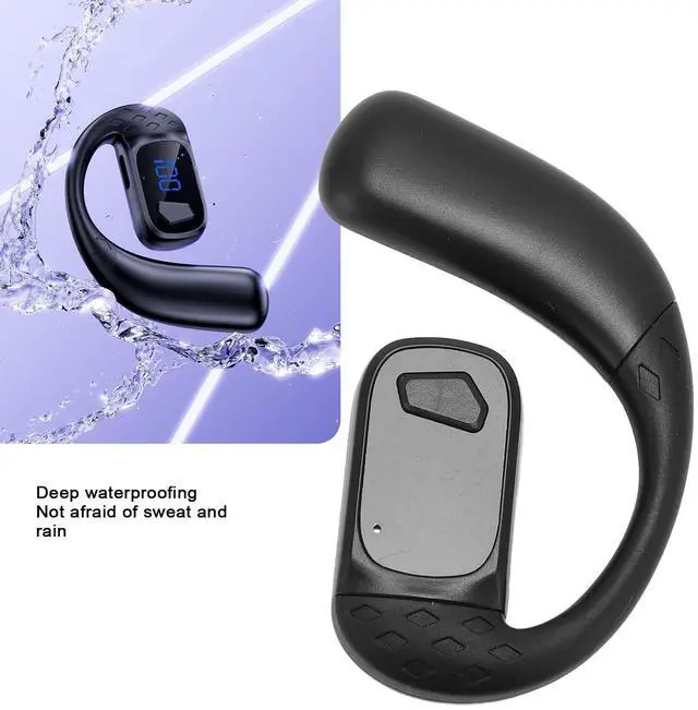 Alt view image 5 of 7 - Single Open Ear Earbuds, Bluetooth 5.4 Headphones with Earhook for Left or Right Ears, LED Digital Display Comfortable Sports Earbud for Running Driving Business (Boxed)