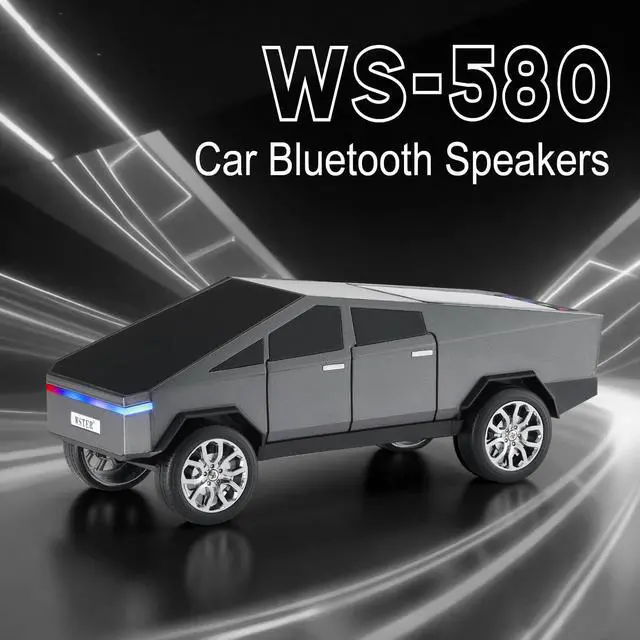Alt view image 2 of 6 - WS-580 Futuristic Truck Model Bluetooth Replica Speaker with LED Display Screen TWS Stereo, FM Radio, USB/TF Playback, Built-in Mic, Gift for Model Collectors, Car Fans & Gadget Lovers (Gray)
