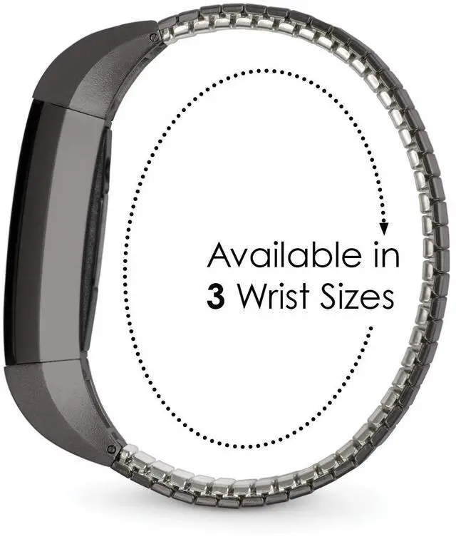 Alt view image 3 of 5 - Twist-O-Flex Metal Expansion Stainless Steel Stretch Band Replacement for The Fitbit Alta and Alta HR in Brushed Silver and Black by