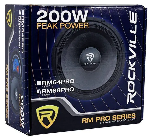 Alt view image 5 of 6 - RM68PRO 6.5" 8 Ohm SPL Mid-Bass Midrange Car Speaker, 2-Pack | 200W Peak / 100W RMS, Kevlar Cone, 90oz Magnet, 1.5" CCAR Voice Coil, Open Basket, CEA Rated, 85Hz-7KHz, 3.07" Mounting Depth