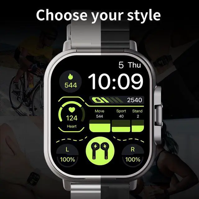 Alt view image 5 of 6 - 2 in 1 Smart Watch with Earbuds, BT Earbuds Smart Watch, 2.01 Inch HD Touch Screen Design, 250mAh BT Call Fitness Tracker Sports Watch for iOS for Android (Silver)