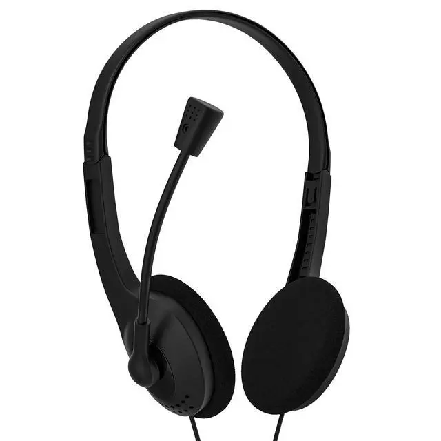 Alt view image 4 of 6 - Stereo Headsets with Microphone, On-Ear Wired Headphones 3.5mm Jack Stereo Computer Headphones with Mic for Office, Meetings, PC, Laptop, Call Center Skype - 5 Pack - Black