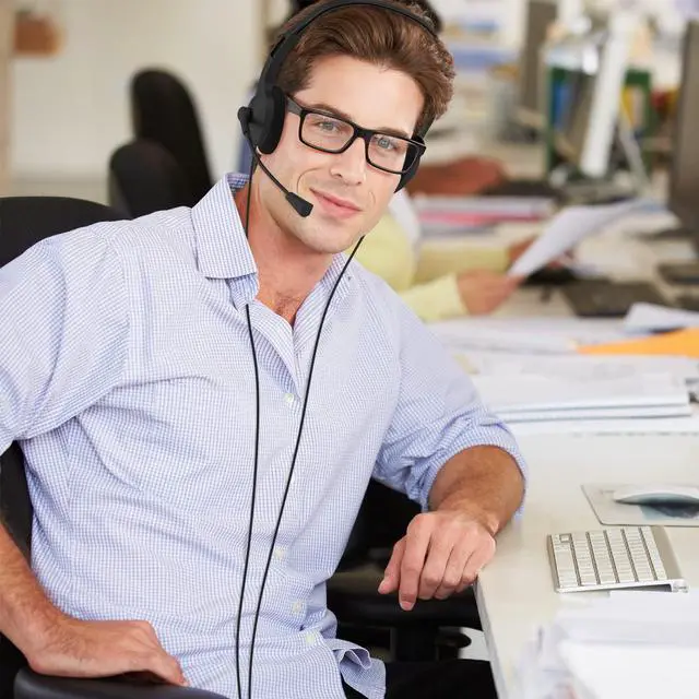 Alt view image 6 of 6 - Stereo Headsets with Microphone, On-Ear Wired Headphones 3.5mm Jack Stereo Computer Headphones with Mic for Office, Meetings, PC, Laptop, Call Center Skype - 5 Pack - Black