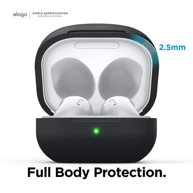 Alt view image 5 of 6 - Silicone Case for Galaxy Buds FE, 2 Pro, 2, Pro, Live | (2023) (2022) (2021) (2020) (Black)