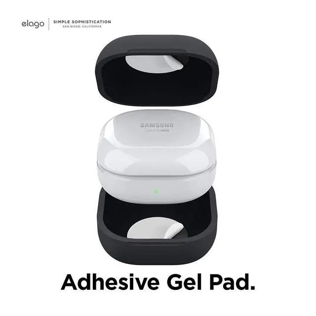 Alt view image 6 of 6 - Silicone Case for Galaxy Buds FE, 2 Pro, 2, Pro, Live | (2023) (2022) (2021) (2020) (Black)