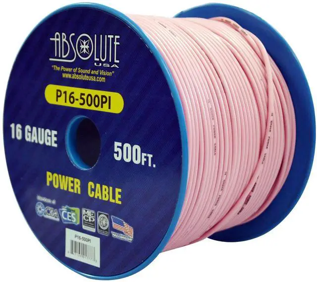 Main image of P16-500PI 16 Gauge 500-Feet Spool Primary Power Wire Cable (Pink)