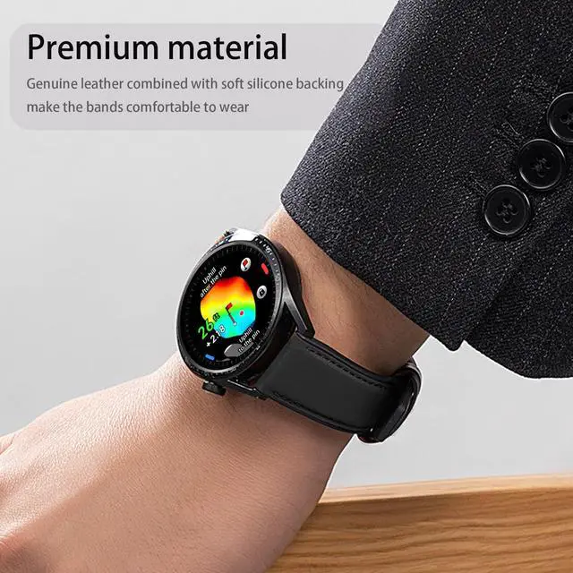 Alt view image 4 of 6 - Compatible for Voice Caddie T11 PRO Bands, 20mm, 22mm Leather Silicone Breathable Replacement Smartwatch Strap Wristband Compatible for Voice Caddie T11 PRO, T9 Watch