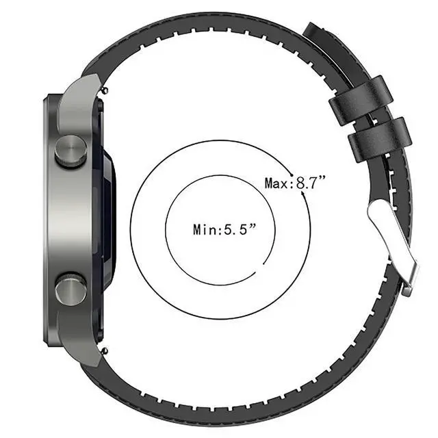 Alt view image 6 of 6 - Compatible for Voice Caddie T11 PRO Bands, 20mm, 22mm Leather Silicone Breathable Replacement Smartwatch Strap Wristband Compatible for Voice Caddie T11 PRO, T9 Watch