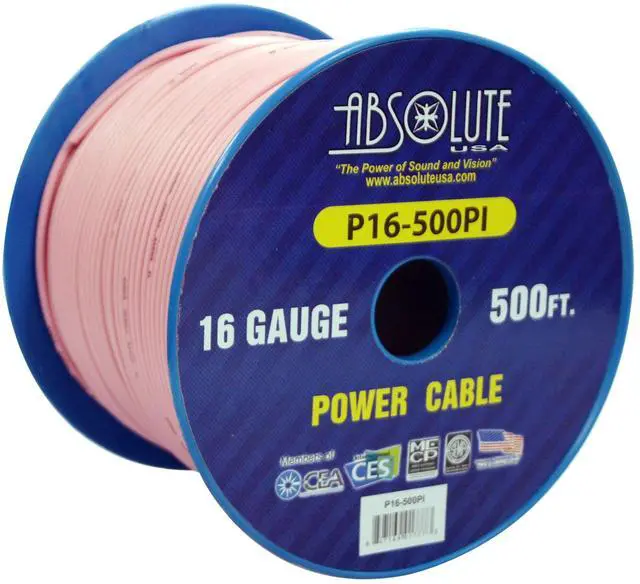 Alt view image 3 of 6 - P16-500PI 16 Gauge 500-Feet Spool Primary Power Wire Cable (Pink)