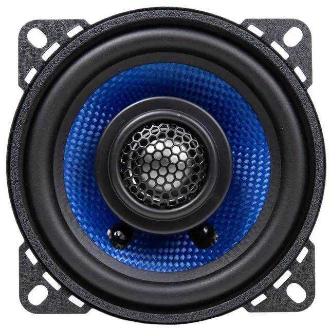 Alt view image 2 of 5 - Colossus Classic HCC4CX 4-Inch Coaxial Car Speakers with Aluminum Dome Tweeters, 40W RMS Power Handling & Butyl Rubber Surrounds - Black/Blue
